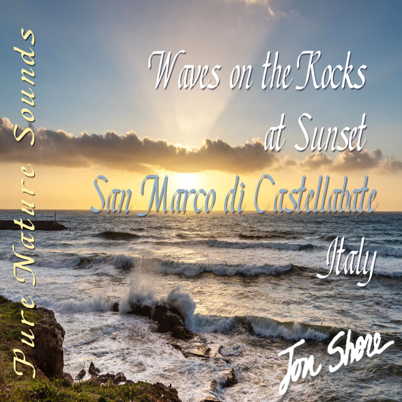 Waves on the Rocks at Sunset at San Marco di Castellabate by Jon Shore